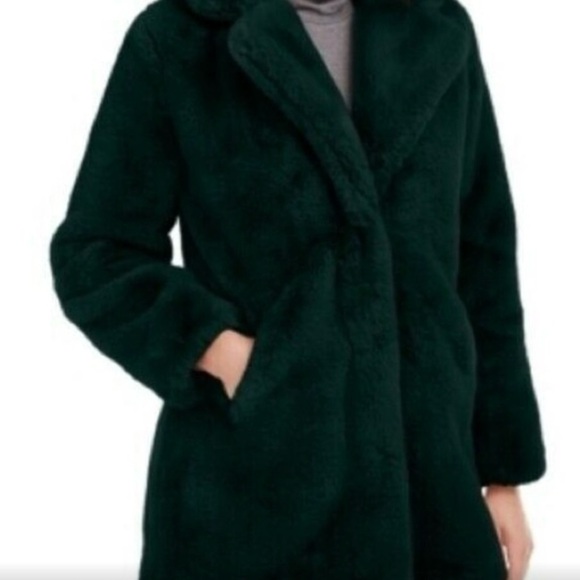 Apparis Faux Fur Emerald Green Winter Coat - Picture 2 of 6